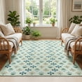 thumbnail image 1 of CHAKME 6'x9' Washable Non Slip Area Rug Ultra Soft Floral Carpet Living Room Large Vintage Green American Country Flower Rugs Distressed Retro Farmhouse Floor Mat, Blue Green, 1 of 3