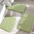thumbnail image 1 of CHAKME Non-Slip 3 Piece Bathroom Rugs Set - Bath Mat for Tub, Shower, and Toilet, Rustic Lattice green, 1 of 8