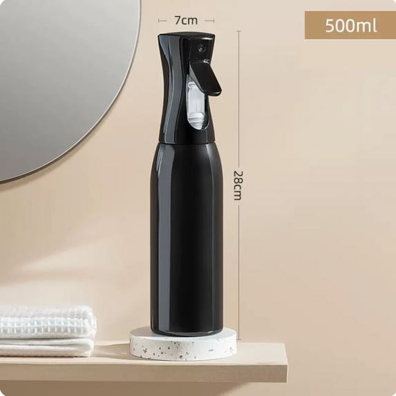 CHALKART Continuous Spray Bottle for Hair, Water Mist Sprayer for Hairstyling, Cleaning, Plants, Misting & Skin Care, 500ml 17oz, Black