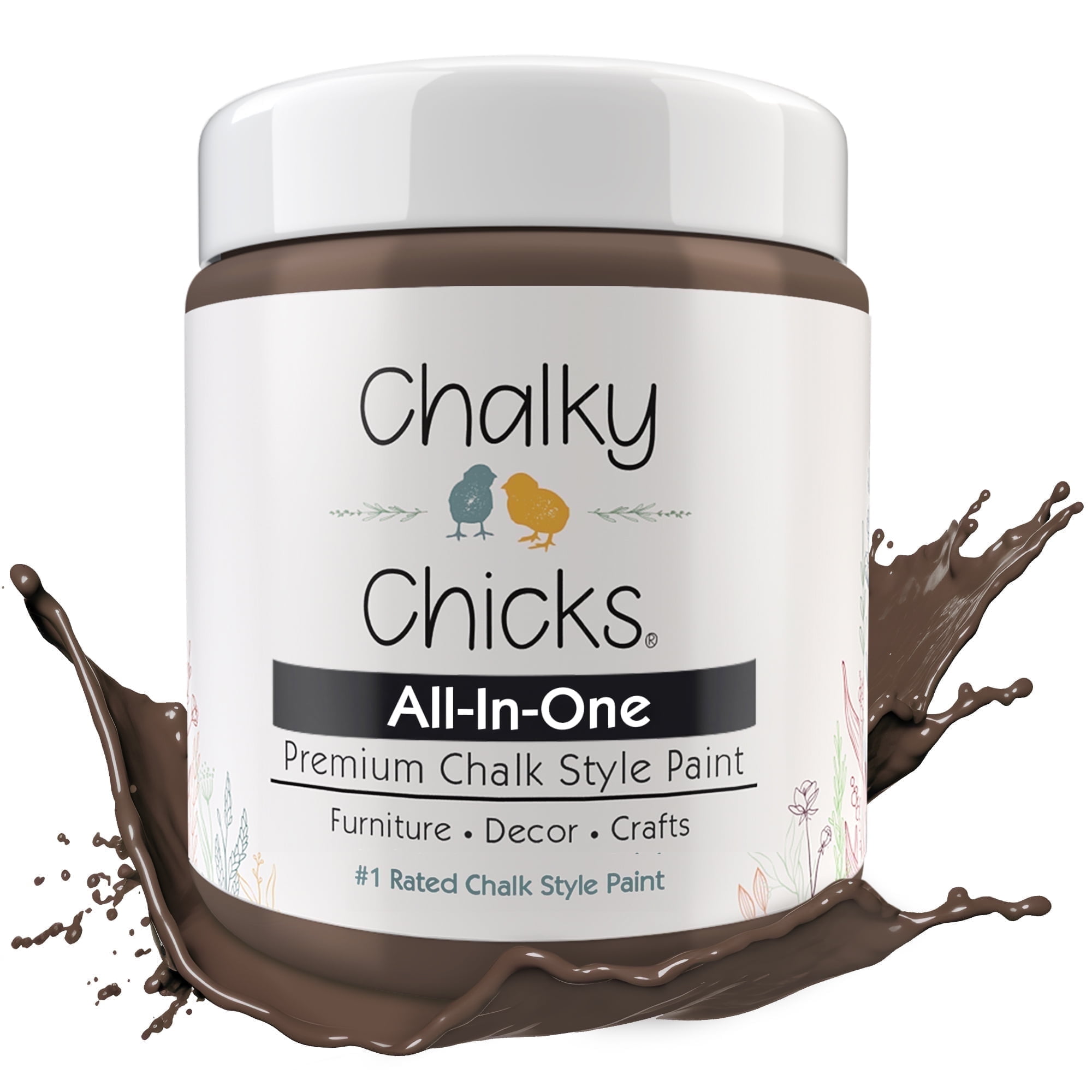 Chalky Chicks 16 Fl Oz Matte Alaskan Brown Bear Chalk Paint for Furniture Without Sanding - No Prep Furniture Paint No Sanding All in One for Crafts, Wood, Cabinet, Walls, Metal, Dresser, Farmhouse