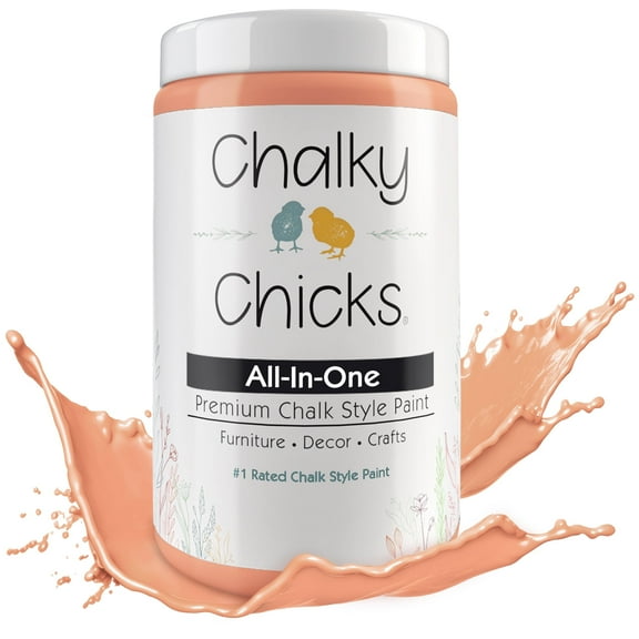 Chalky Chicks 32 Fl Oz Matte Gingers Blush Pink (Blush/Orange) Chalk Paint for Furniture Without Sanding - No Prep Furniture Paint No Sanding All in One for Crafts, Wood,Walls, Cabinet