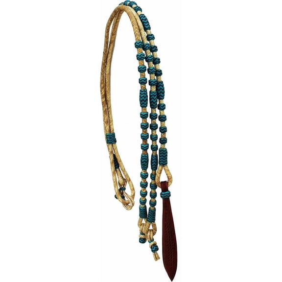 CHALLENGER Horse Braided Natural Rawhide Leather Romal Reins Tack 6654TR