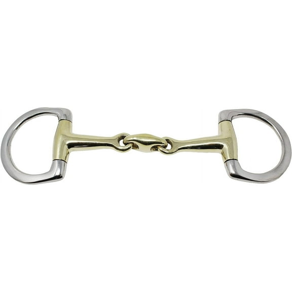 CHALLENGER Horse English Riding Brass Eggbutt Double Jointed Snaffle Bit 35506VR