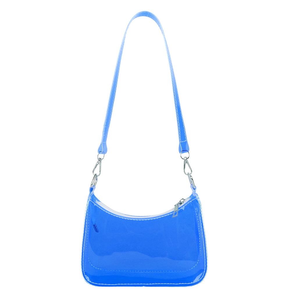2021 Summer Transparent Pvc Jelly Bag Fashion Women's Shoulder Bag Design  Clear Underarm Shopper Bag Female Purses Handbags