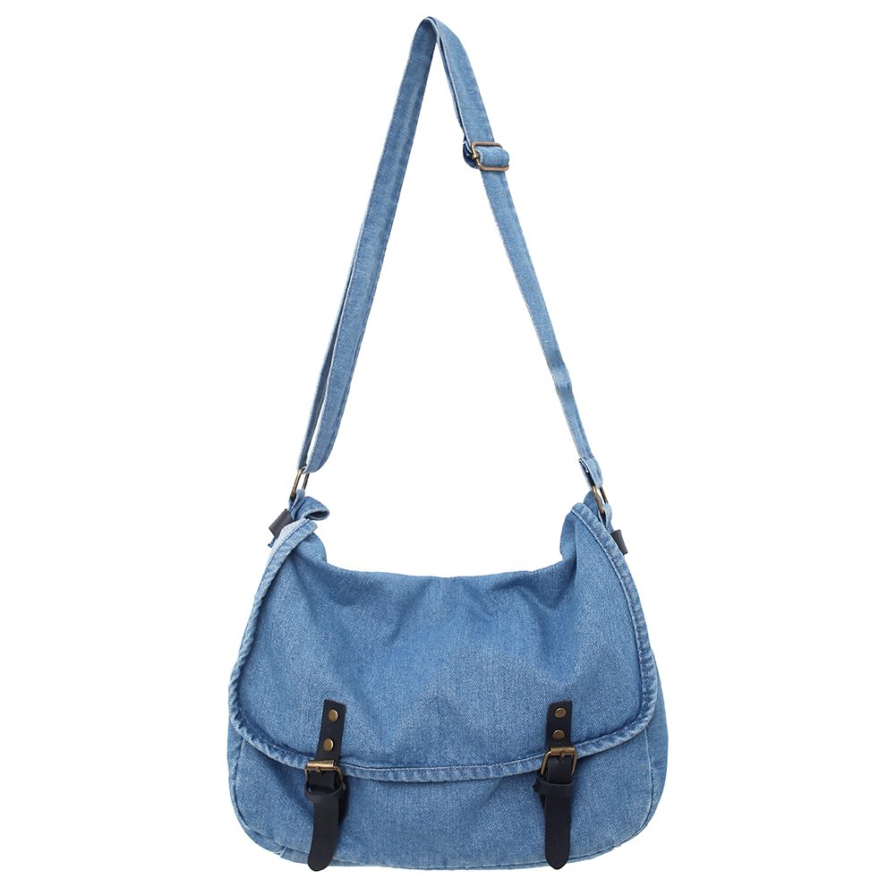 CHAMAIR Denim Shoulder Bag Large Capacity Women Tote Fashion for Travel  (Light Blue)