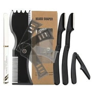 CHAMAIR Professional Beard Shaper Adjustable Men Facial Hair Trimmer Template (Black)