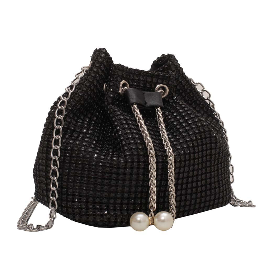 Black bucket bag purse hot sale
