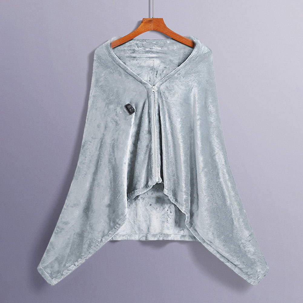 CHAMAIR USB Heated Poncho Throw Warm Soft Cozy for Car Office Home