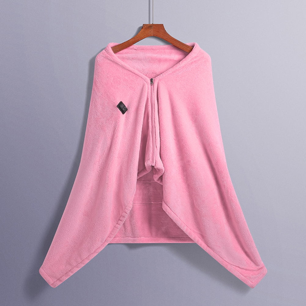 CHAMAIR USB Heated Poncho Throw Warm Soft Cozy for Car Office Home