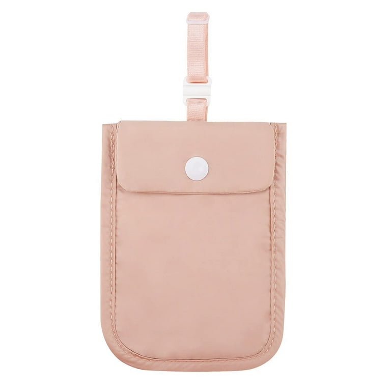 CHAMAIR Women Hidden Bra Wallet Pickpocket Proof Bag for Money Valuables Pouch Pink