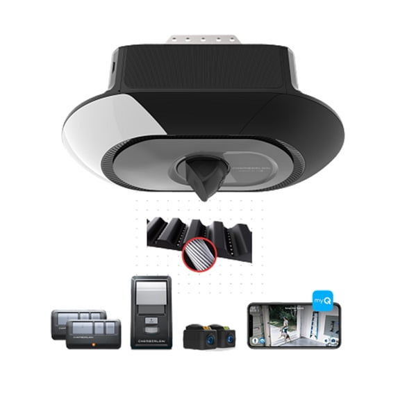 CHAMBERLAIN B4643T Secure View Garage Door Opener w/ LED Lights and Camera