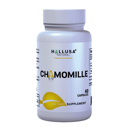HALLUSA NATURAL Chamomile Menstruation & Digestive Supplement, 500mg, 60 Caps