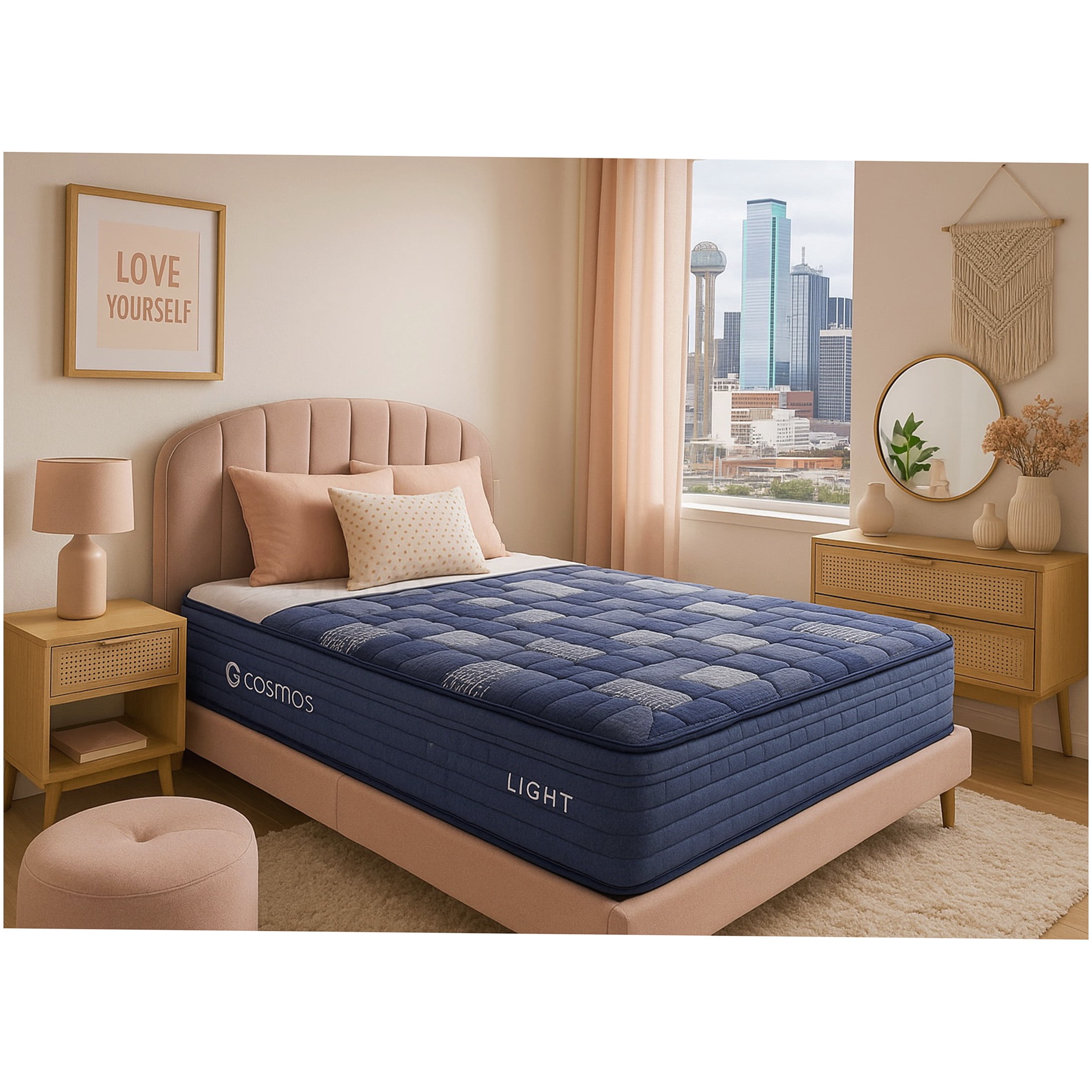 CHAMPFLAG 10 Inch King Hybrid Mattress, Medium Firm with Cooling Fabric, Pocket Coils & Foam, Motion Isolation, CertiPUR-US Certified, Bed in a Box