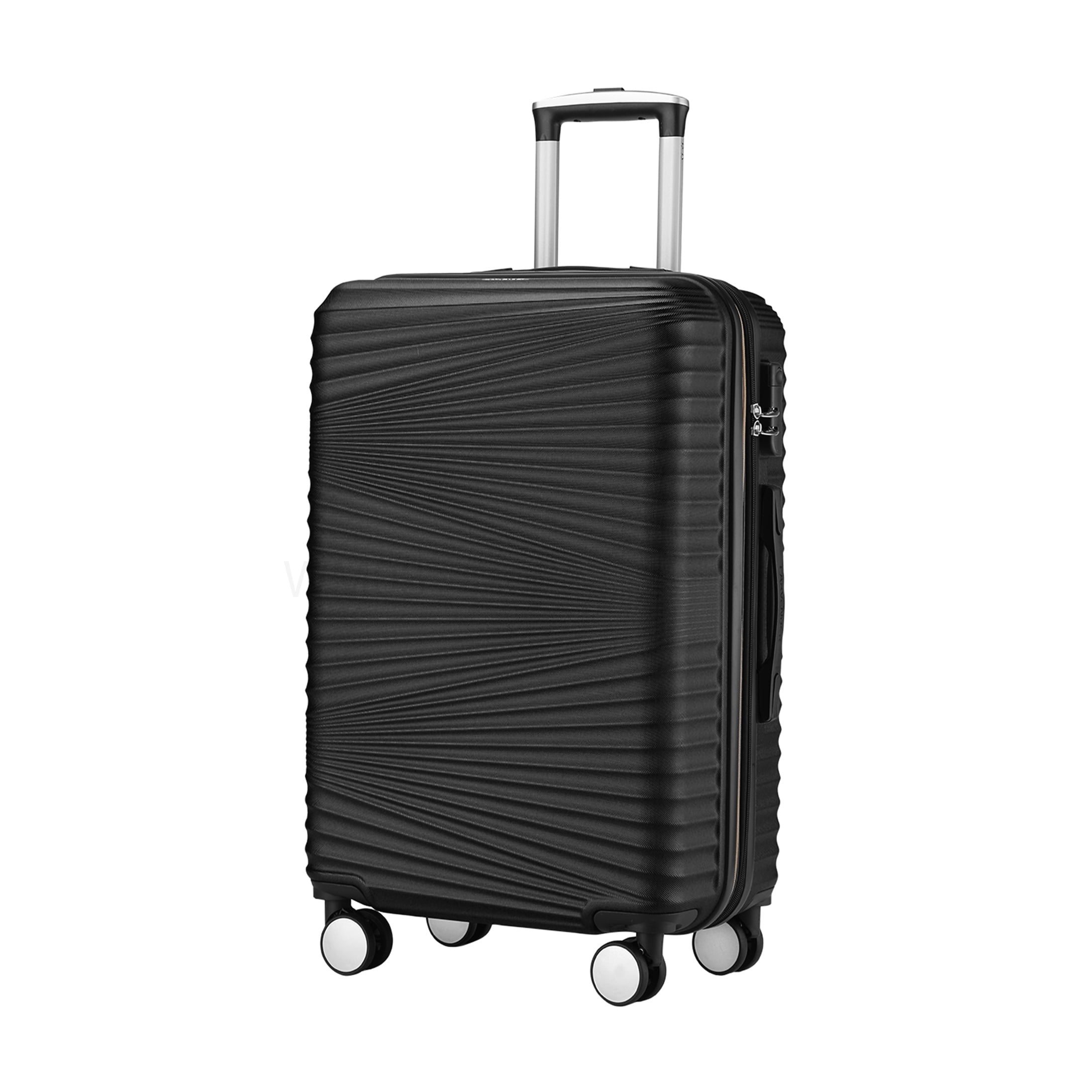 CHAMPFLAG 20" Black Hardside Spinner Luggage, Expandable Checked Suitcase with TSA Lock Lightweight ABS