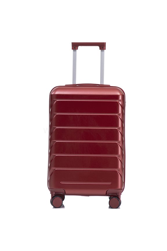 20 Inch Wine Red Hardside Luggage Set Piece, ABS Spinner with Combination Lock for Business Travel