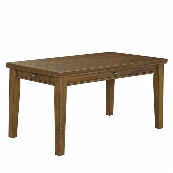 CHAMPFLAG 60 Inch Rectangular Dining Table with 4 Drawers, Walnut Wood Kitchen Dining Room Table, Transitional Contemporary Design