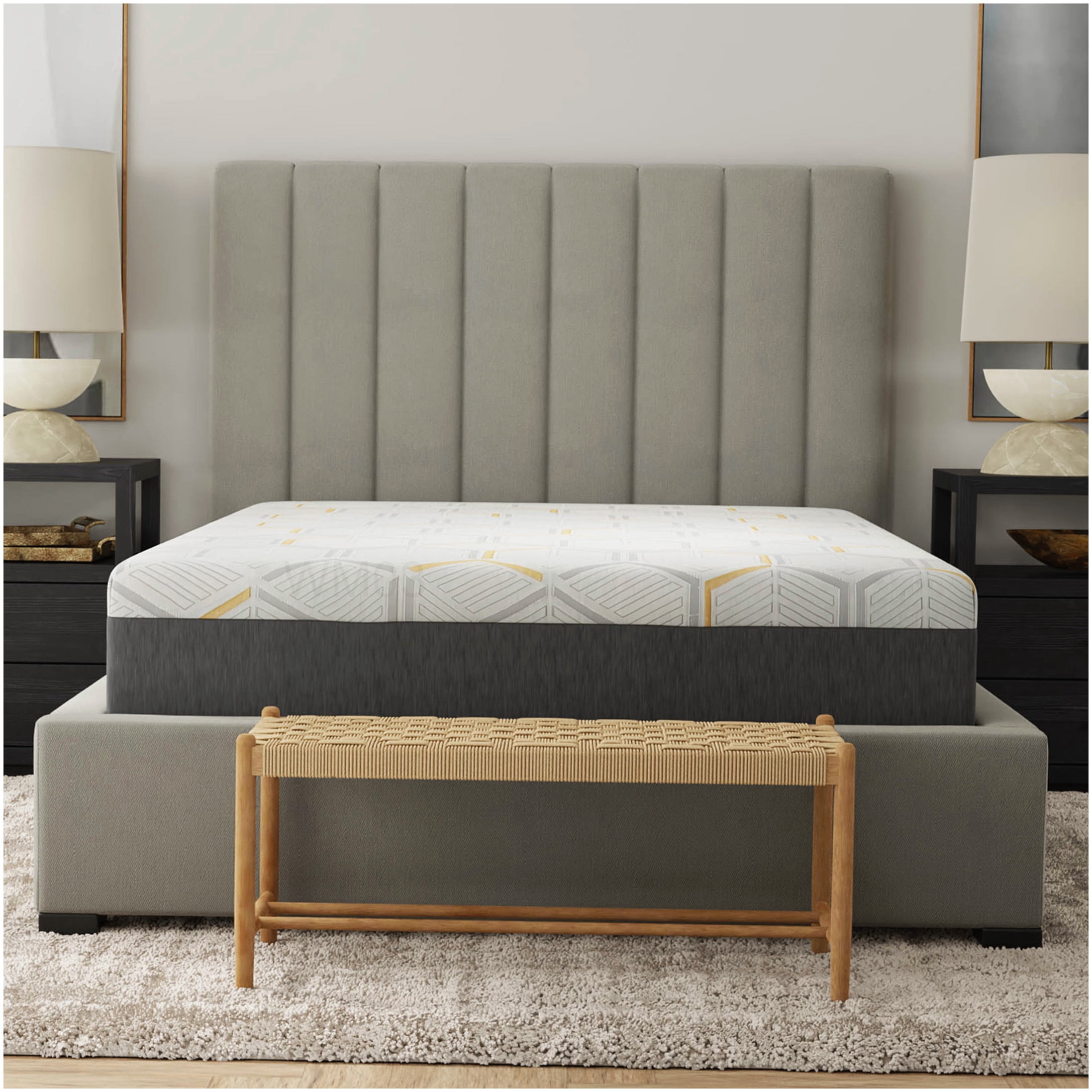 CHAMPFLAG California King Size Cooling Gel Memory Foam Mattress, 12 Inch Profile with Reinforced Edges, AirGrid Breathable Base, Motion Isolation, CertiPUR-US Certified, Easy Setup