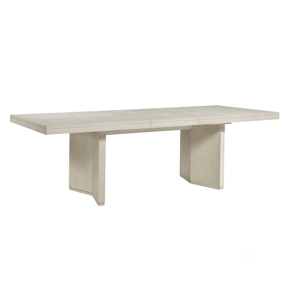 CHAMPFLAG Classic Transitional Dining Table with Extension Leaf, Antique White Wood Table Seats 8