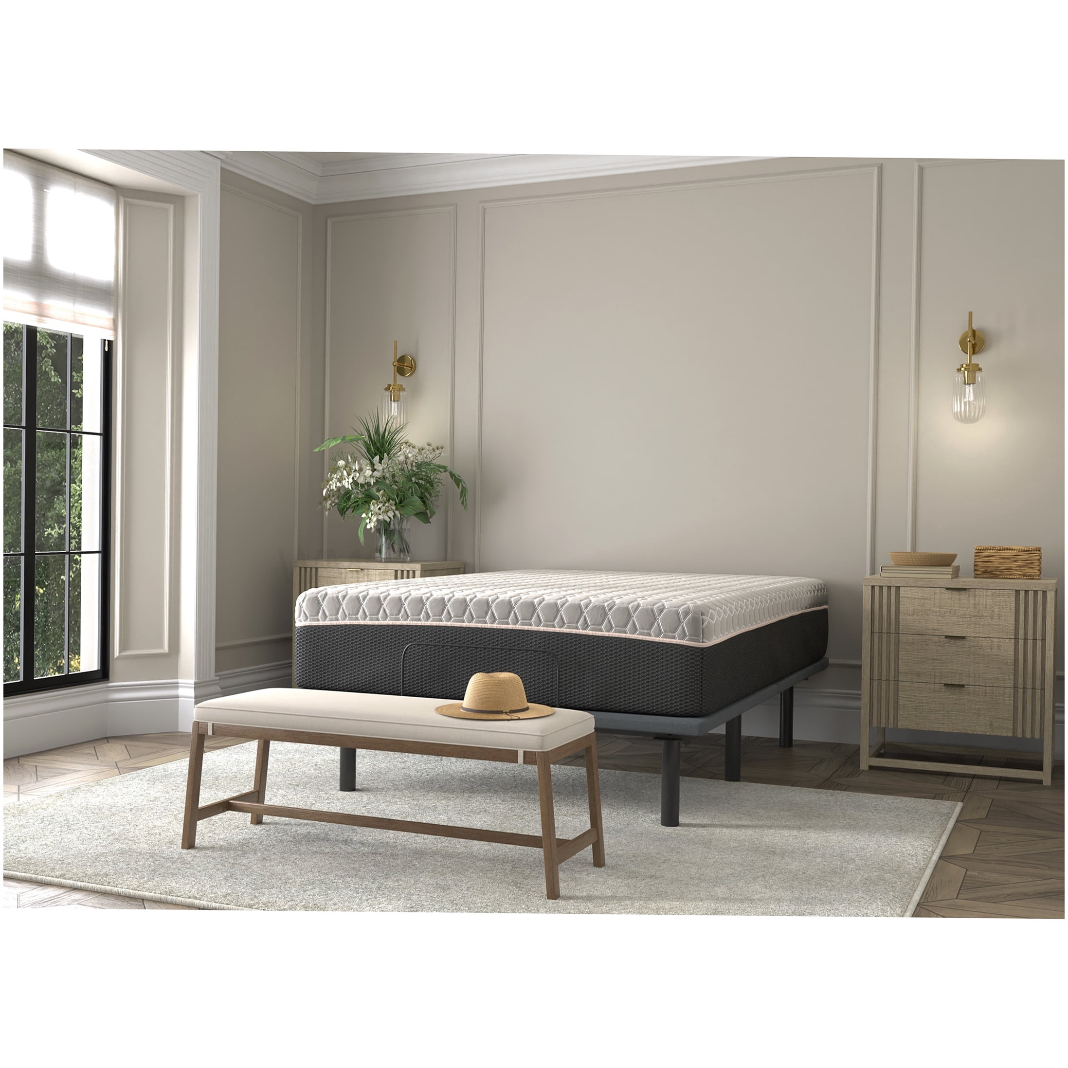 CHAMPFLAG Cooling King Size Hybrid Mattress, 14 Inch with Copper Memory Foam & Edge Support, CertiPUR-US Certified