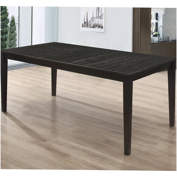 CHAMPFLAG Extendable Dining Table 60 to 96 Inches, Black Wood Table with Extension Leaf for Large Gatherings