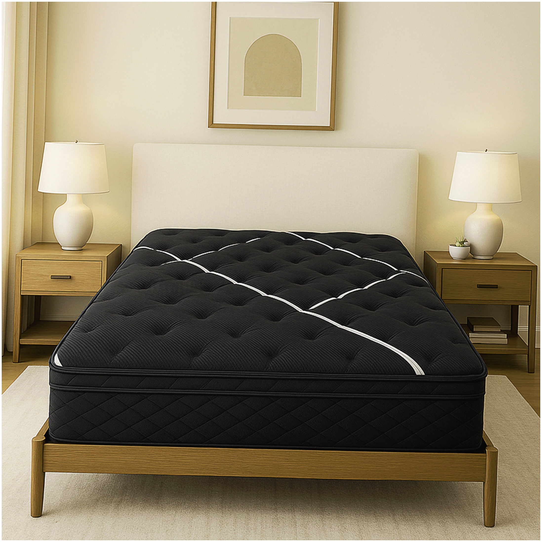 CHAMPFLAG Firm Hybrid Mattress Full Size, Cooling Gel Memory Foam, Reinforced Edges, Motion Reduction, CertiPUR-US Certified