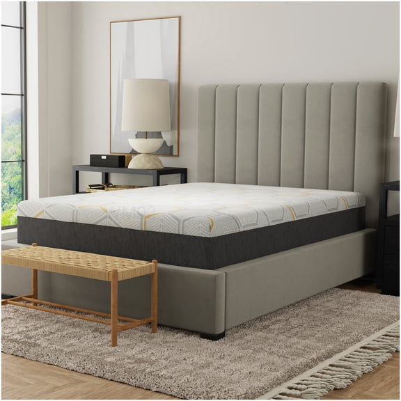 CHAMPFLAG Full Size Mattress, 12 Inch Gel Memory Foam with Copper Infusion, Cooling Medium Firm Mattress, Edge Support, Bed-in-a-Box, Grey