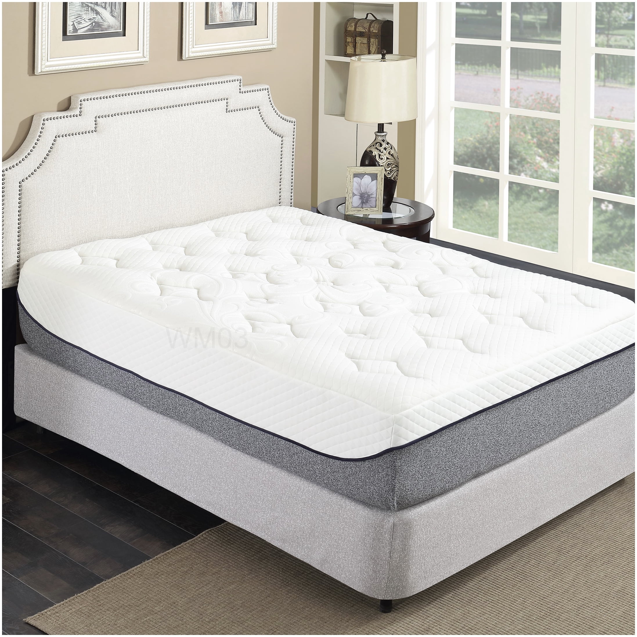 CHAMPFLAG Gel Memory Foam Mattress Full Size, Medium Firm, CertiPUR-US Certified, Motion Isolation, Bed in a Box, Grey