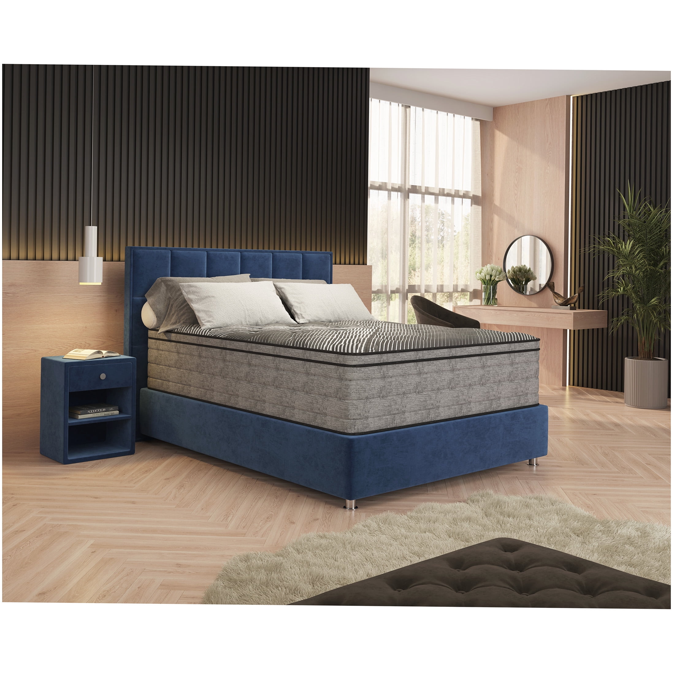 CHAMPFLAG King Size Cooling Gel Hybrid Mattress, Motion Isolation & Euro Top for Supportive Comfort