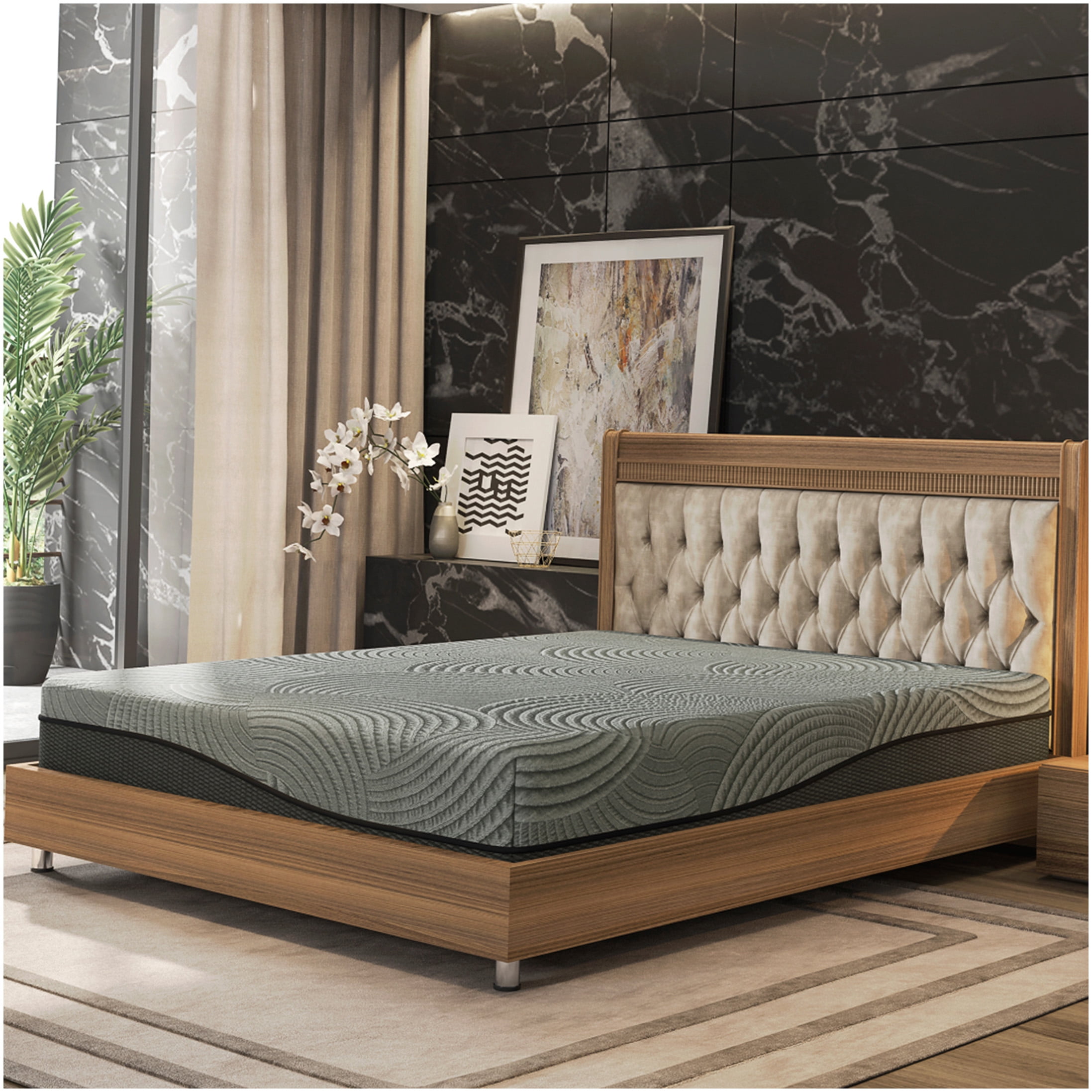 CHAMPFLAG King Size Gel Memory Foam Mattress, 10 Inch Medium Firm Bed-in-a-Box, Cooling Technology, CertiPUR-US Certified for Motion Isolation