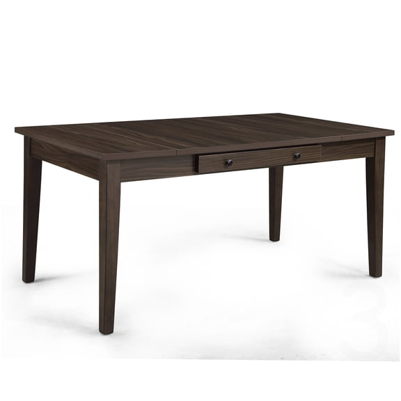 CHAMPFLAG Rectangular Wood Dining Table for 6 Persons, Brown Finish with Built-in Storage Drawers and Hidden Compartments