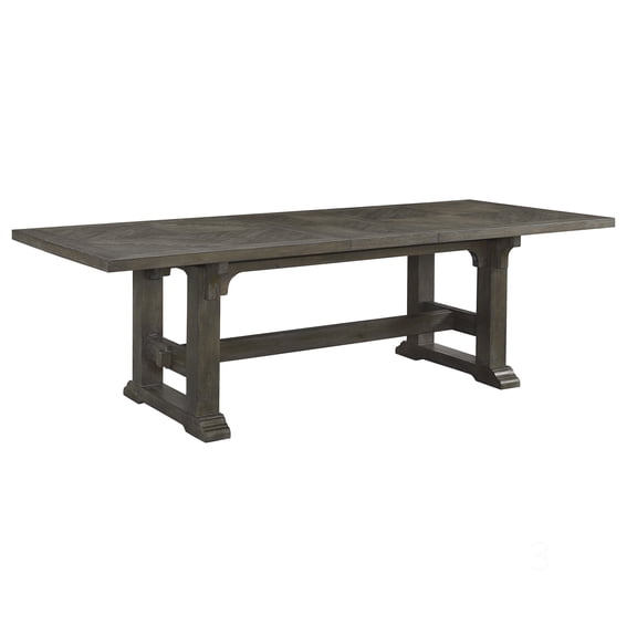 CHAMPFLAG Transitional Dining Table 108 Inch Extendable, Brown Wood Table with Hidden Leaf, Seats 8