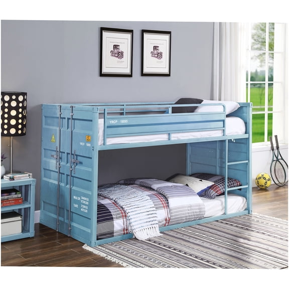 CHAMPFLAG Twin Size Metal Bunk Bed with Included Slats, Space Saving Design for Home or Dorm