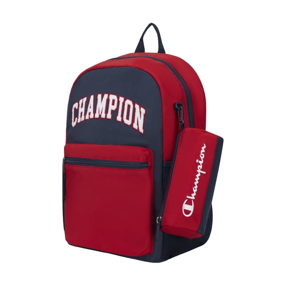 Champion Unisex 18 inch Campus Backpack Navy Red with Insulated Case
