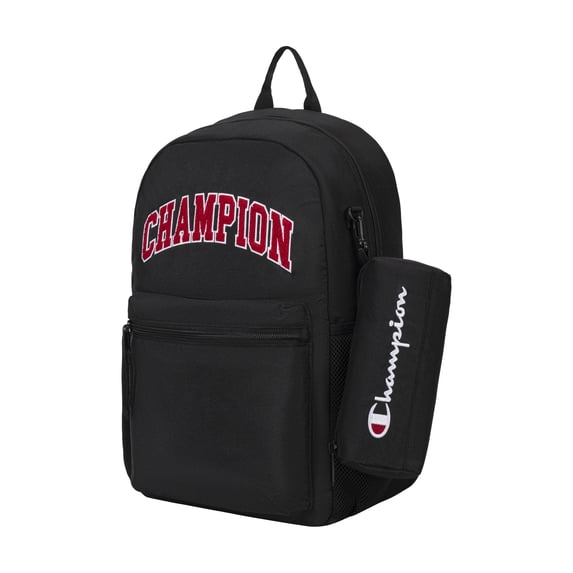 Champion Black Combination Unisex Campus Backpack 18 Inch