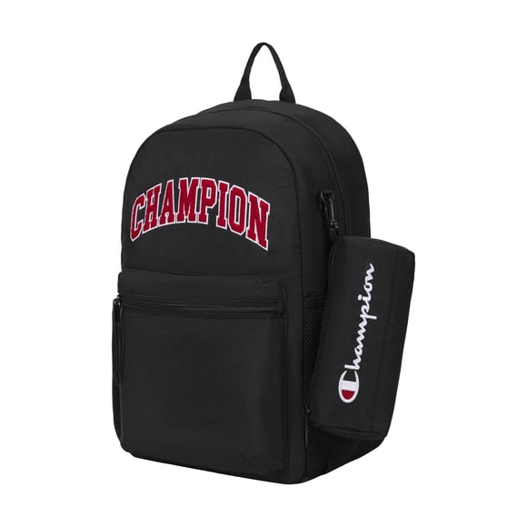 Champion Black Combination Unisex Campus Backpack 18 Inch