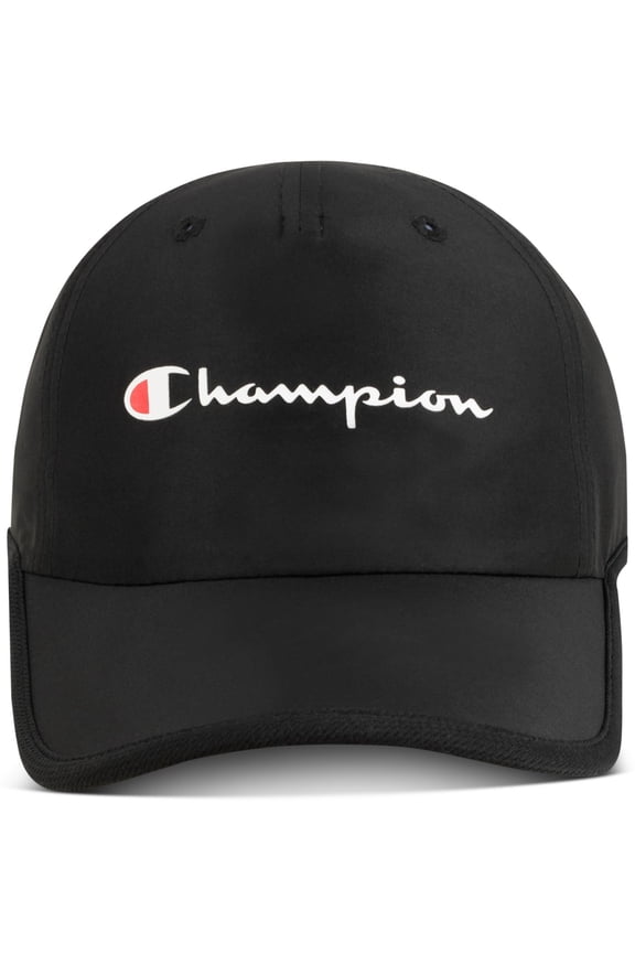 Mens Black Logo Strapback Relaxed Fit Mesh Pre-Curved Bill Embroidered Adjustable Pace Runner Adjustable Hat