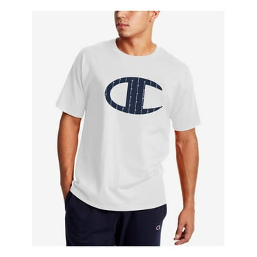 CHAMPION Mens White Logo Graphic T-Shirt S