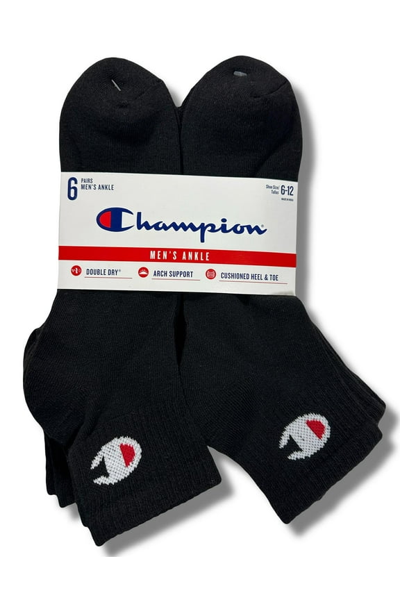 SOCKS MEN'S - ANKLE - SOLID 253 - BLACK SOLID - LARGE (6-12) PACK 6 XX