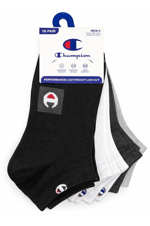 SOCKS MEN'S - LOW CUT 263 - BLACK WHITE GREY - LARGE (6-12) PACK 10 XX