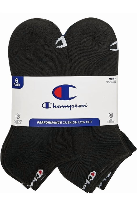 SOCKS MEN'S - LOW CUT - SOLID 253 - BLACK - LARGE (6-12) PACK 6 XX