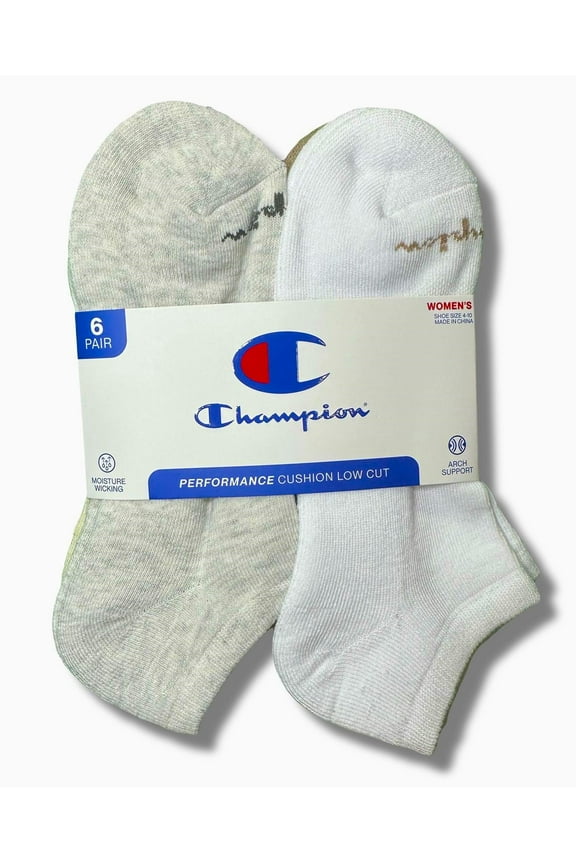 SOCKS WOMEN'S - LOW CUT - 253 WHITE BEIGE - SHOE SZ 4-10 PACK 6