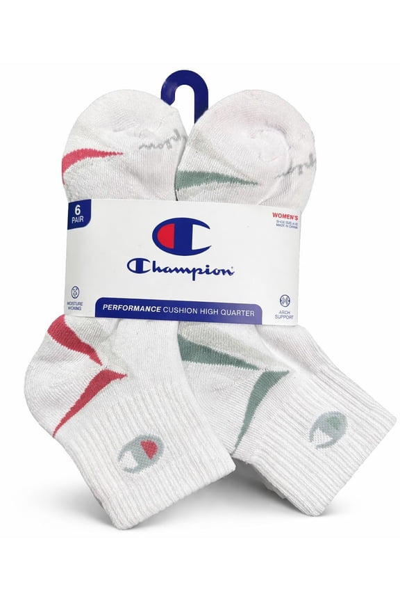 SOCKS WOMEN'S - QUARTER CUT 263 - PINK GREEN - SHOE SZ 5-9 PACK 6