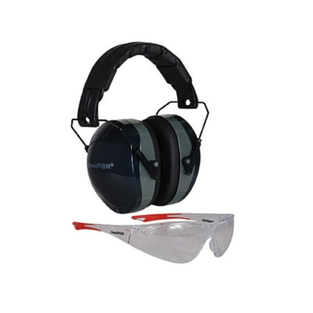 CHAMPION TARGETS EYES AND EARS EARMUFFS/SHOOTING GLASSES CLEAR/GREEN