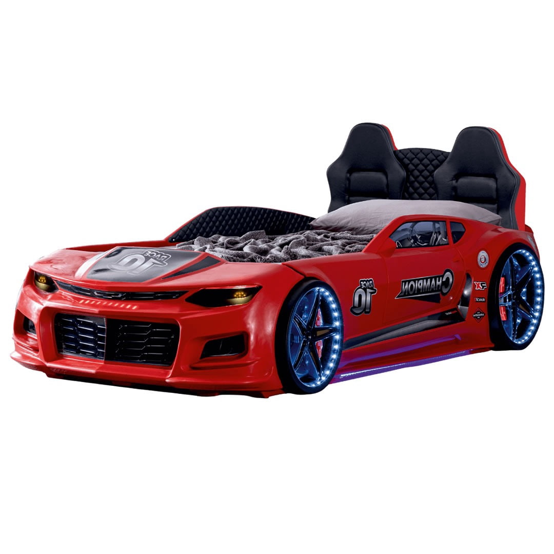 CHAMPION Twin Race Car Bed, LED Lights, Sound FX, Kids Bedroom — free download