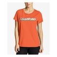 thumbnail image 1 of CHAMPION Womens Orange Stretch Ribbed Logo Graphic Short Sleeve Crew Neck T-Shirt XS, 1 of 2