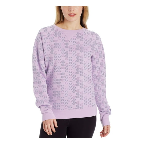 CHAMPION Womens Purple Cotton Blend Logo Graphic Sweatshirt S
