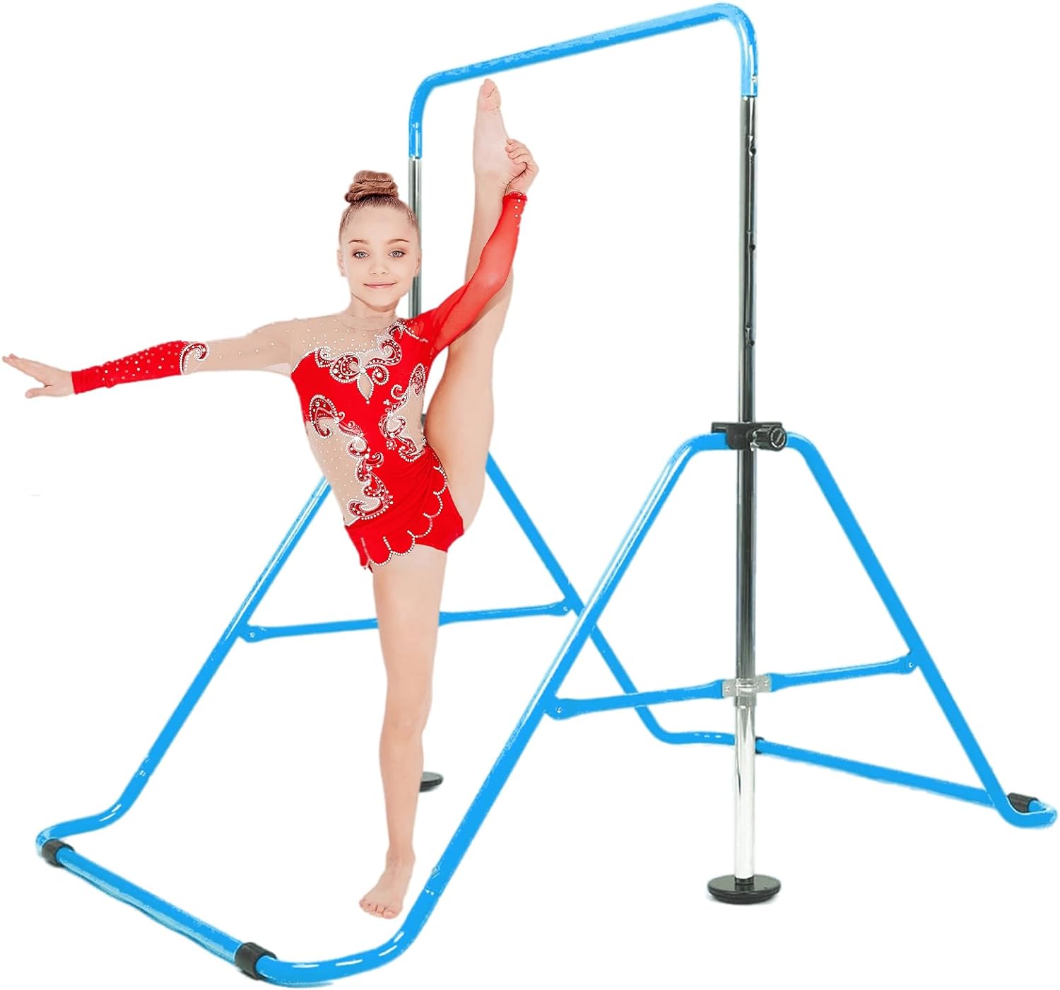 CHAMPIONPLUS Gymnastics Bar for Kids, Adjustable Height Gymnastics