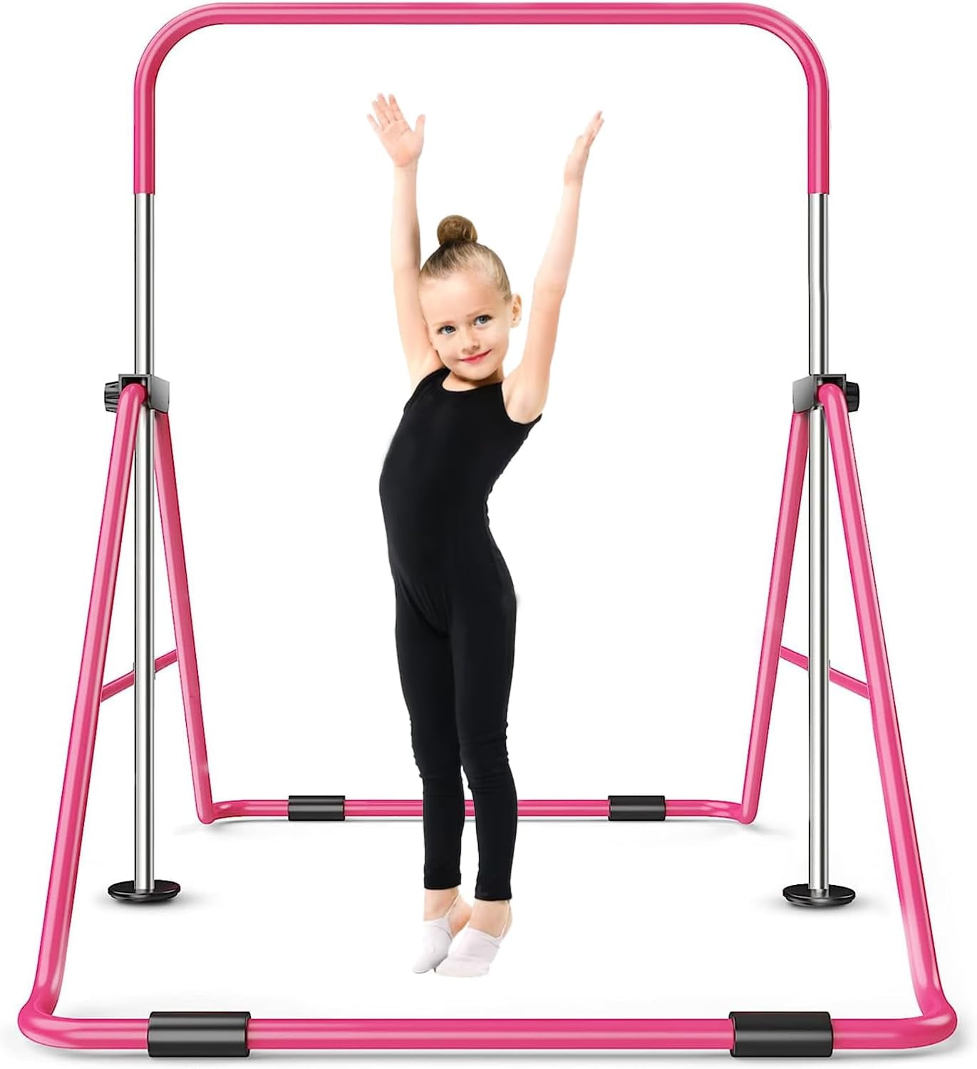 CHAMPIONPLUS Gymnastics Bar for Kids, Adjustable Height Gymnastics