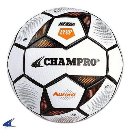 CHAMPRO Aurora Soccer Ball, Size 4, Black and Optic Orange