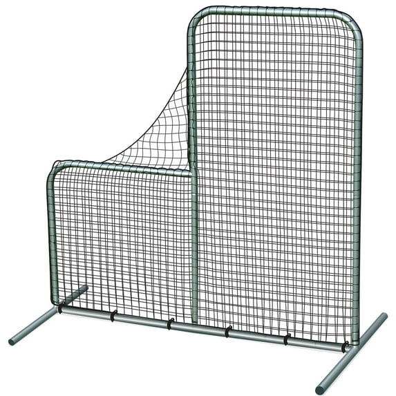 CHAMPRO Baseball and Softball Pitcher's Safety L-Screen On-Field Practice Net, 6'x6'